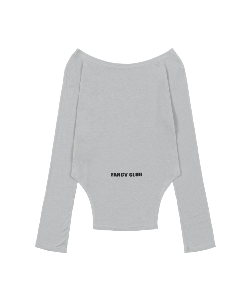 520 BOATNECK SHEER LONG SLEEVE (GRAY) F26QB047