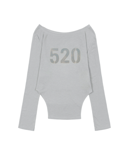 520 BOATNECK SHEER LONG SLEEVE (GRAY) F26QB047
