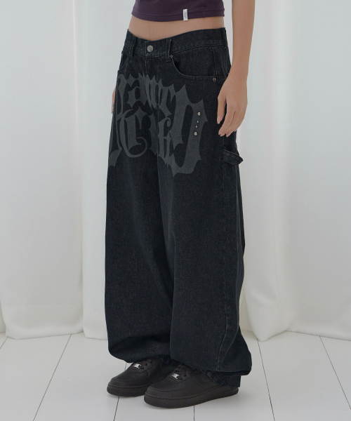 TOOTH JAM WIDE DENIM PANTS (BLACK) F26QD150