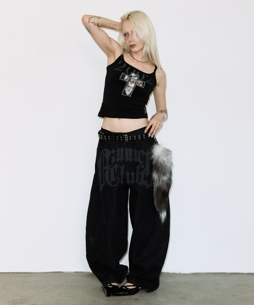 TOOTH JAM WIDE DENIM PANTS (BLACK) F26QD150