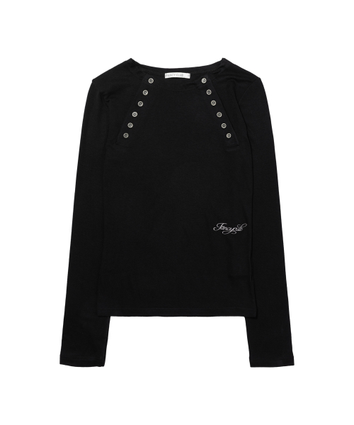 MOVE BUTTON LONG SLEEVE (BLACK) F26QB048