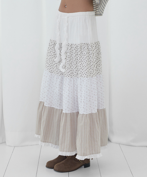 FLORAL LACE CANCAN LONG SKIRT (FLORAL) F26QD161