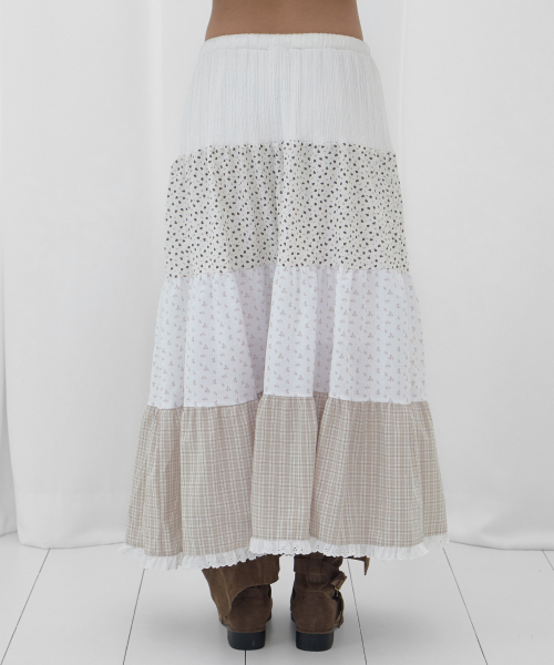 FLORAL LACE CANCAN LONG SKIRT (FLORAL) F26QD161