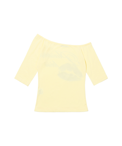 PLASTIC KISS ONE-SHOULDER TOP (YELLOW) F26QB051