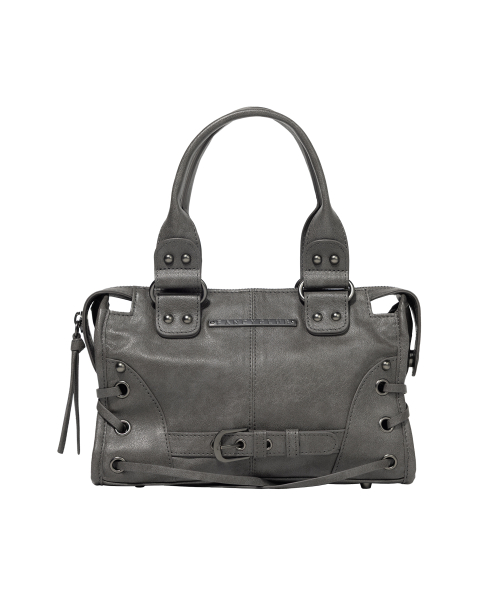 BELTED WASHING VEGAN LEATHER MINI BAG (GRAY) F26QE991