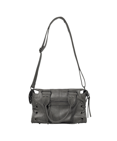 BELTED WASHING VEGAN LEATHER MINI BAG (GRAY) F26QE991