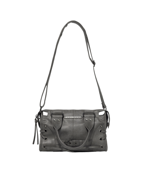 BELTED WASHING VEGAN LEATHER MINI BAG (GRAY) F26QE991