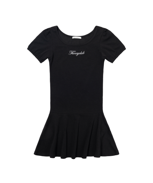 COTTON FLARE MINI DRESS (BLACK) F26QD062