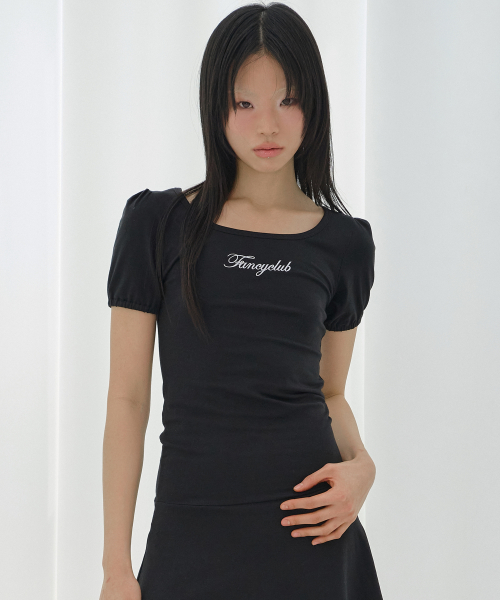COTTON FLARE MINI DRESS (BLACK) F26QD062