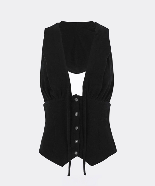 Classic Sleeveless Hoodie Black