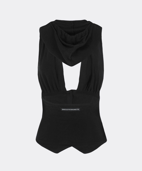 Classic Sleeveless Hoodie Black