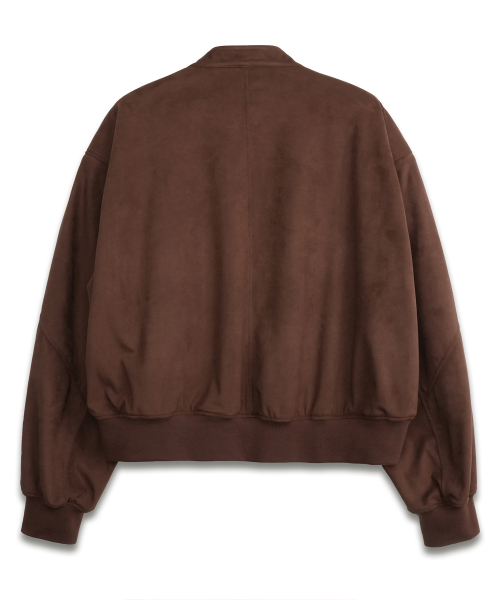 Paneled Sporty Leather Jacket MOCHA