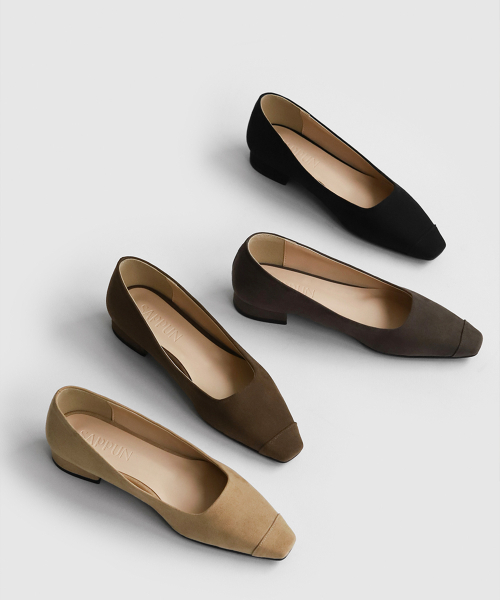 러들린 스퀘어 플랫슈즈 (2cm)
