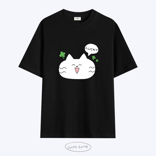 방긋 럭키 냥이 티셔츠