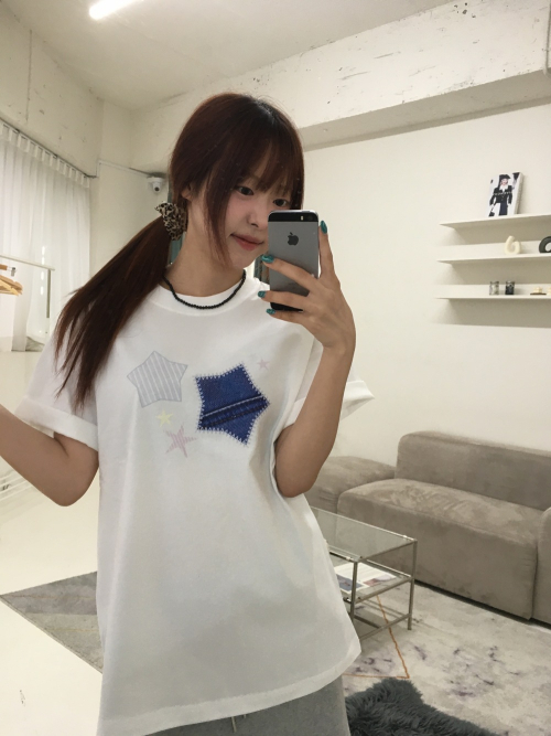 블루 진스 티셔츠