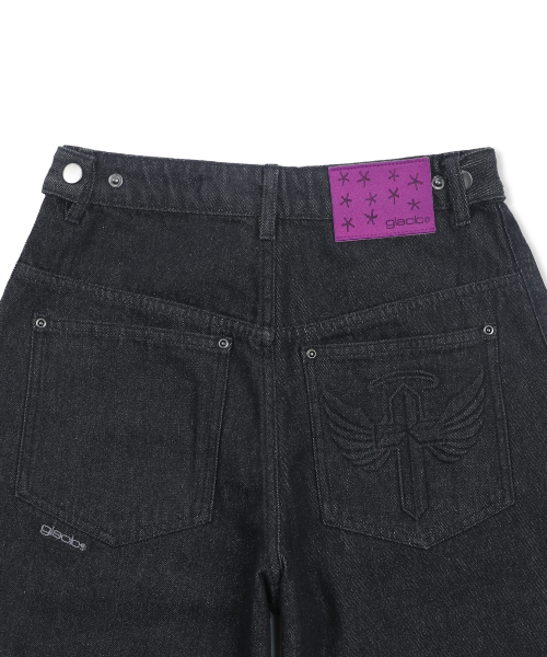 GP173 독타운 크로스 벌룬 데님팬츠 (BLACK)