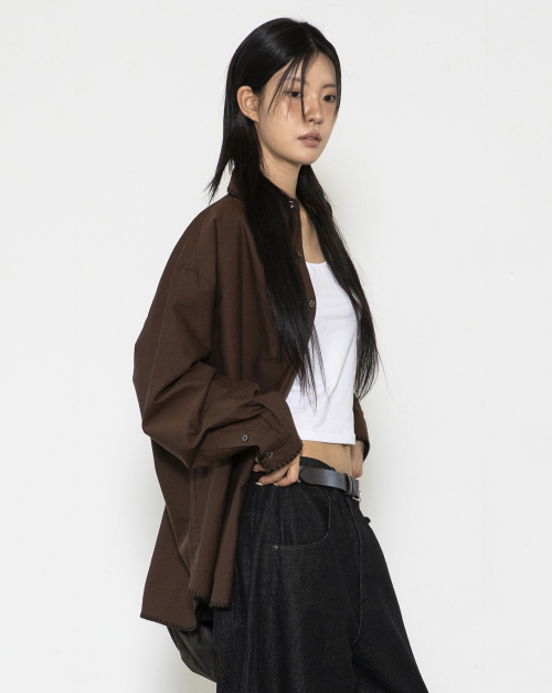 GS010 엣지 스티치드 시티보이 셔츠 (BROWN)