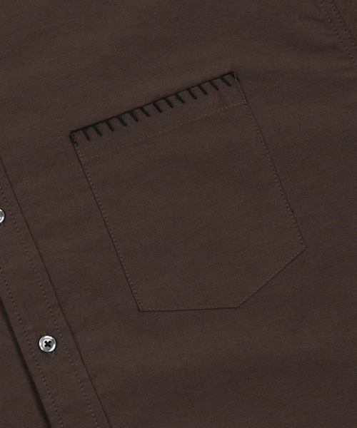 GS010 엣지 스티치드 시티보이 셔츠 (BROWN)