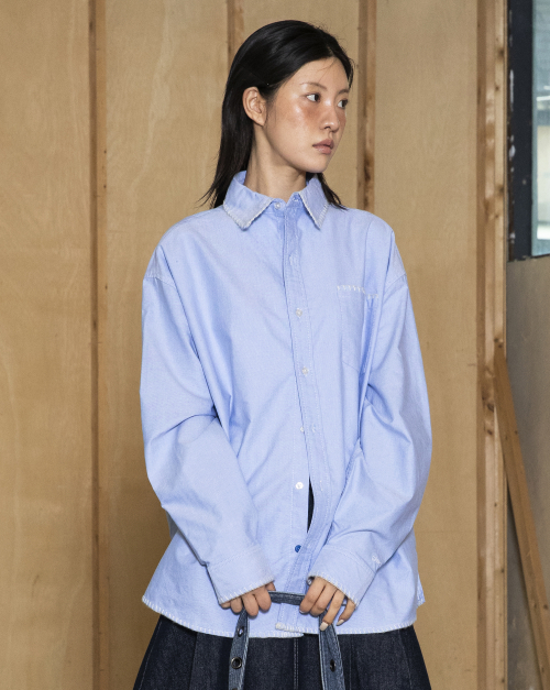 GS010 엣지 스티치드 시티보이 셔츠 (SKY BLUE)