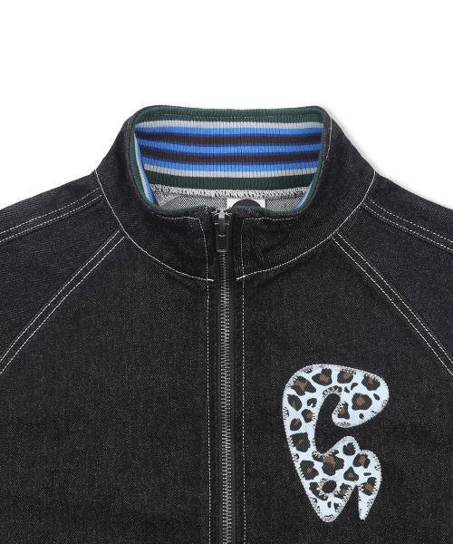 GJ105 컬러립 데님 블루종 자켓 (BLACK)