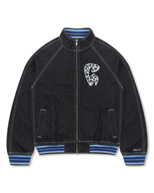 GJ105 컬러립 데님 블루종 자켓 (BLACK)
