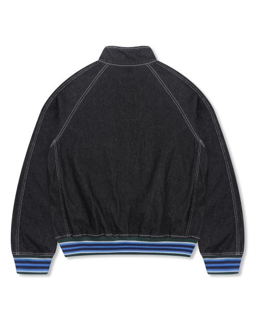 GJ105 컬러립 데님 블루종 자켓 (BLACK)