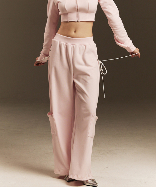 EYELET TRIM PANTS