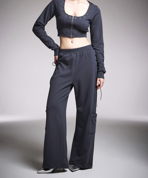 EYELET TRIM PANTS