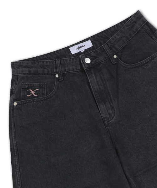 XP307 헤리티지 이지 와이드 데님 팬츠 (BLACK)