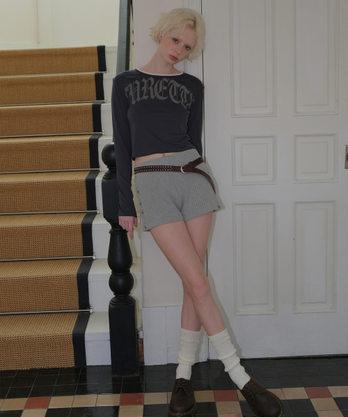 C RIBBED SHORTS_GREY