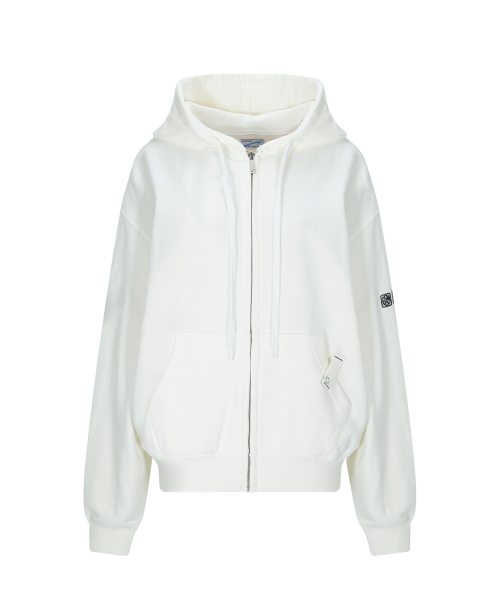 North Patch Sweat Hoodie Zip Up (Ivory Cream)