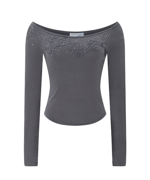 Kira Ston Long Sleeve Top (Charcoal)