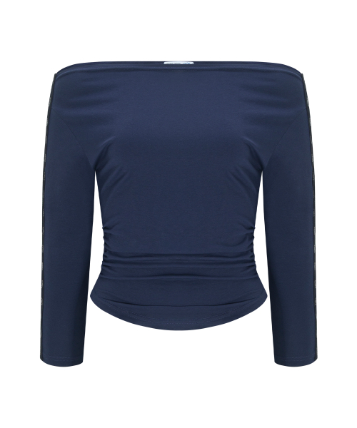 Lexi Hooked Shirring top (Blue Navy)