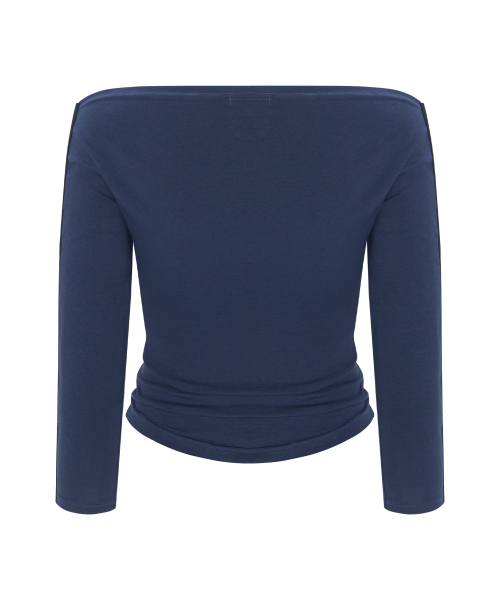 Lexi Hooked Shirring top (Blue Navy)