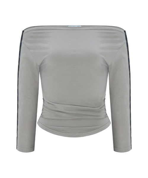 Lexi Hooked Shirring top (Mocha Grey)