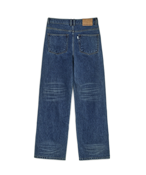 Straight Denim Pants, MID BLUE