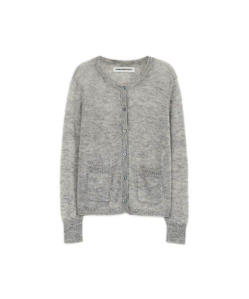 Mohair Sheer Cardigan, MELANGE GRAY
