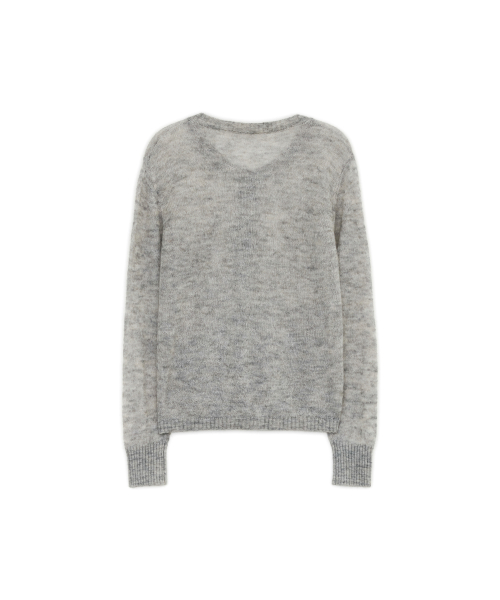 Mohair Sheer Cardigan, MELANGE GRAY