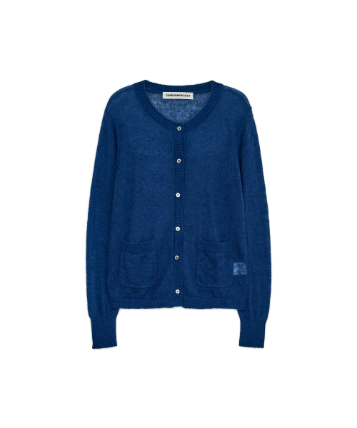 Mohair Sheer Cardigan, BLUE