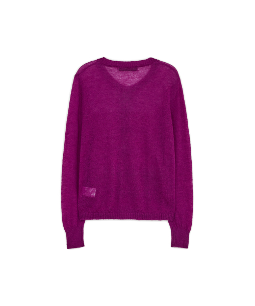 Mohair Sheer Cardigan, MAGENTA