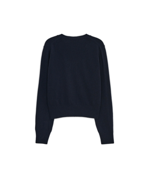 Cashmere Basic V-neck Cardigan, NAVY