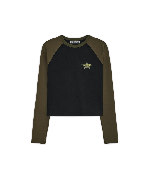 Raglan Long Sleeve Top, KHAKI