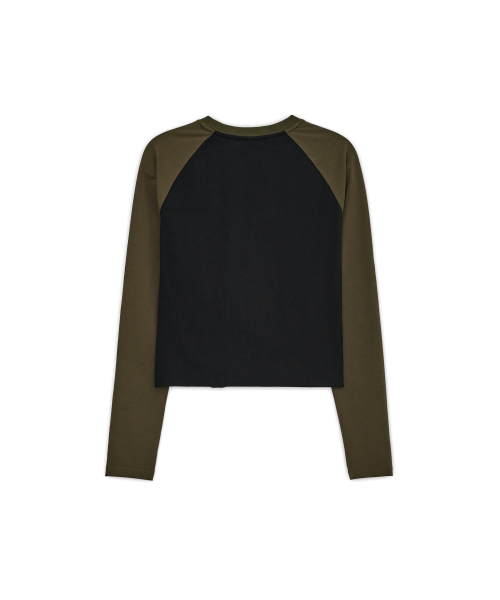 Raglan Long Sleeve Top, KHAKI