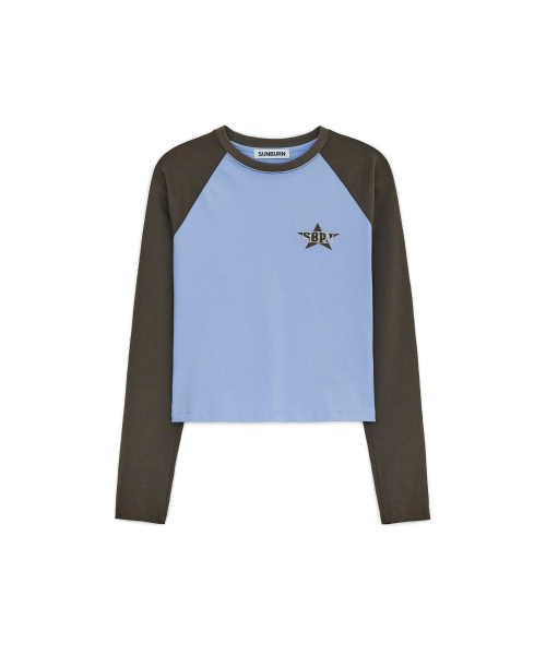 Raglan Long Sleeve Top, CHARCOAL