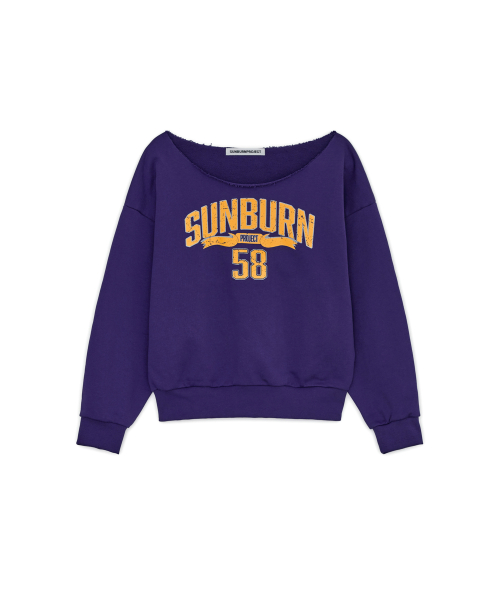 Off-shoulder Sunburn Sweatshirt, PURPLE