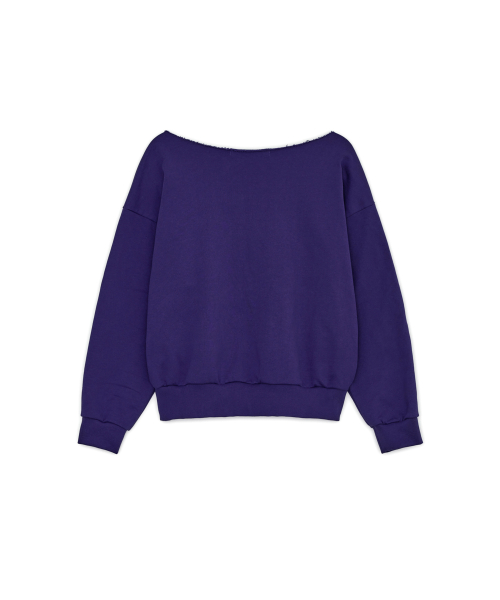 Off-shoulder Sunburn Sweatshirt, PURPLE