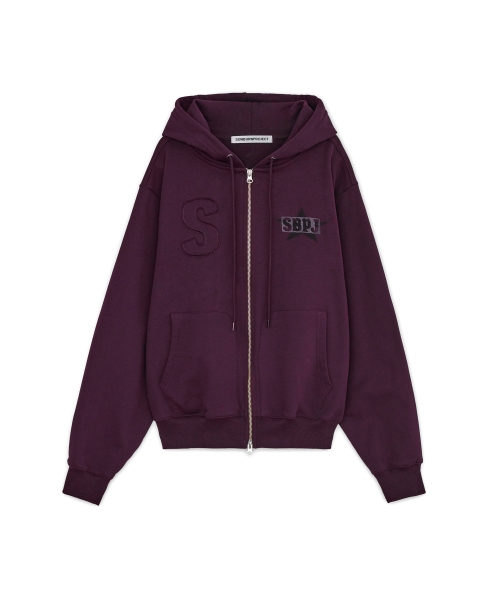 Logo Patch Hoodie Zip-up, PURPLE