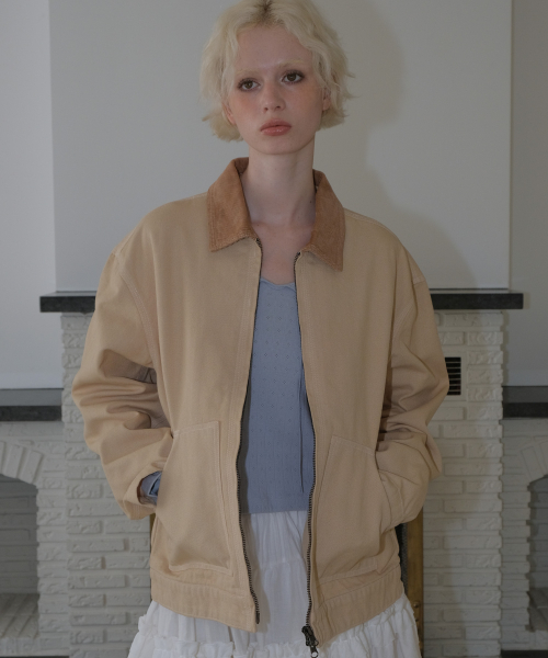 C WASHED WORK JACKET_BEIGE