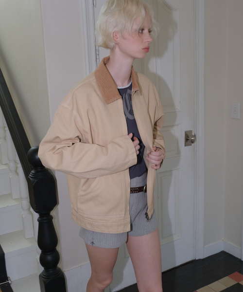 C WASHED WORK JACKET_BEIGE