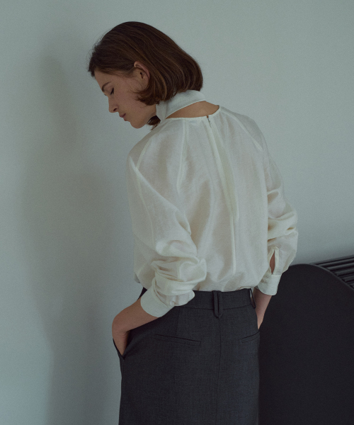 Drape Tie Blouse[LMBEAUSH312]-2color